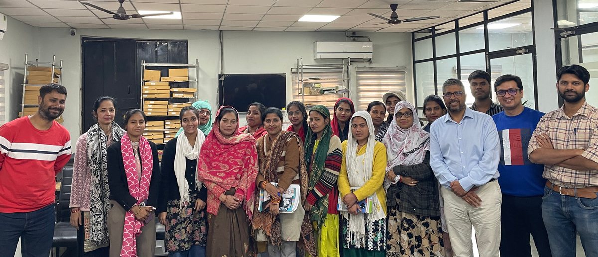 The Phool Flowercycling team with the Alquity team during a visit in Kanpur, India